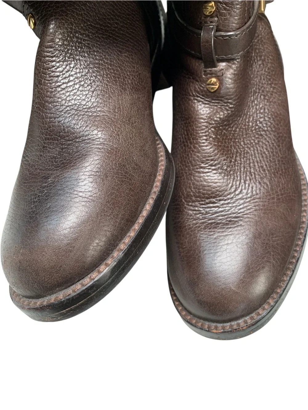 Tory Burch Marlene Brown Pebbled Leather Riding Boots Women’s Size 8